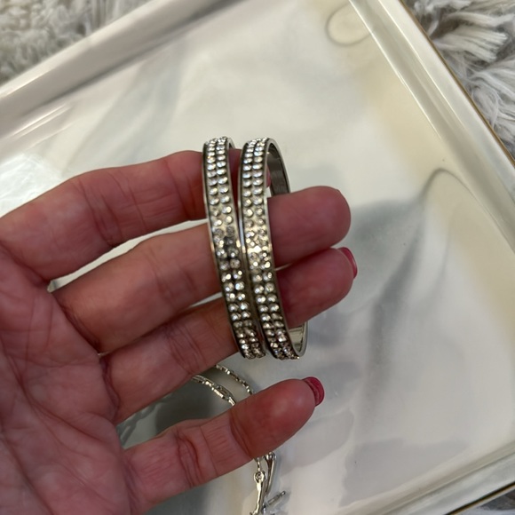 NEW nOir Jewelry Earrings 3 Set Silver Tone Fashion Hoops - Picture 9 of 17